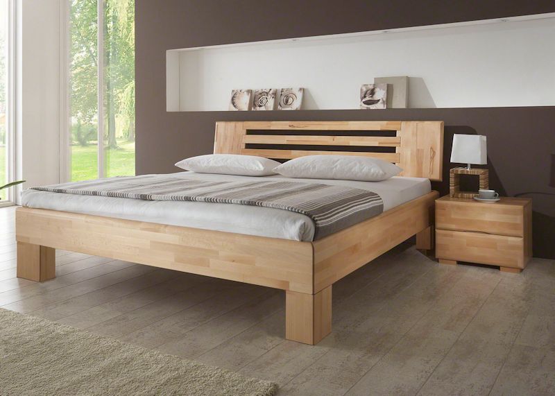 Massivholz Bettrahmen Amerika mit Kopfteil Hudson