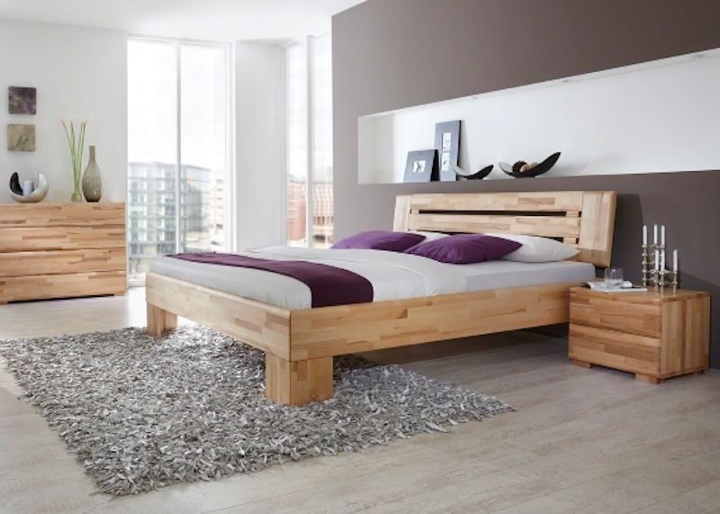 Massivholz Bettrahmen mit Kopfteil Colorado